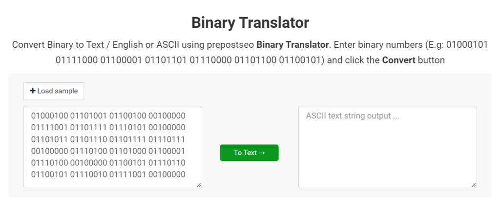 binary code translator